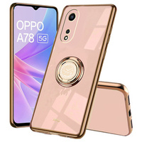 Case for Oppo A78 5G, Electro Ring, pink rose gold
