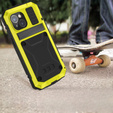 Case for iPhone 15, R-JUST, armoured, yellow / black
