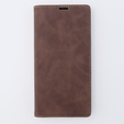 Case for iPhone 15 Pro, ERBORD Vintage, wallet with flap, coffee