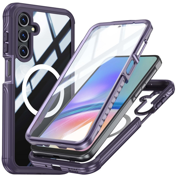 Case for Samsung Galaxy A16, Shockproof, with glass, for MagSafe, purple
