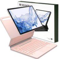 Keyboard case for Samsung Galaxy Tab S7+ / S7 FE / S9+ / S8+ / S9 FE+ / S10+, Dexnor Magnetic Keyboard Touchpad, pink