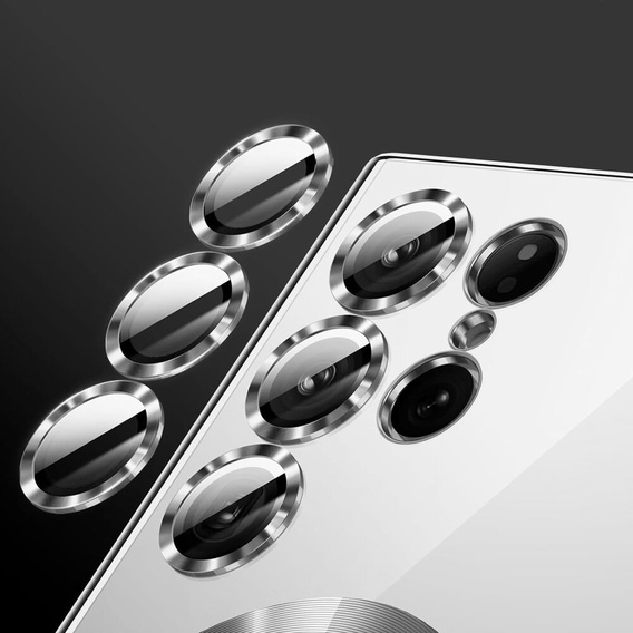 Case for Samsung Galaxy S24 Ultra, Electro MagSafe, silver + Full Glue Ceramic Glass