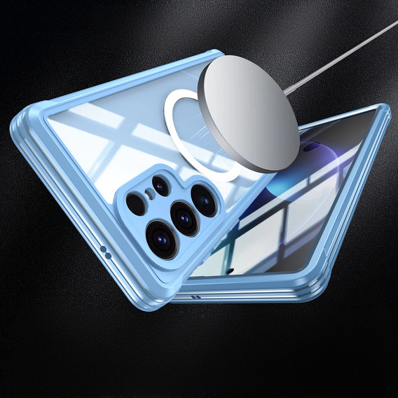 Case for Samsung Galaxy S25 Ultra, Shockproof, with glass, for MagSafe, blue