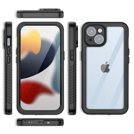 IP68 Waterproof Case for iPhone 15, Redpepper, black