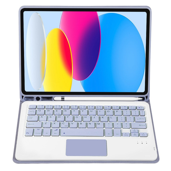 Case + keyboard iPad 10.9 2022 10 Gen, TouchPad Pen Slot, purple