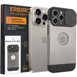 Case for iPhone 15 Pro Max, ERBORD MagProtect Slide Camera, titanium grey