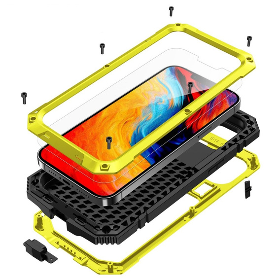 Armored case for iPhone 14, R-JUST, yellow