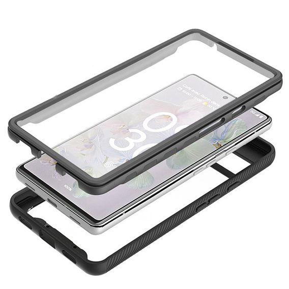 Case for Google Pixel 6a, Shockproof, with film, black