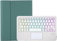 Case with illuminated bluetooth keyboard for iPad 10.9 2022 (10 gen.), green