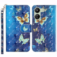 Flip case for Xiaomi Redmi 13C / Poco C65, Wallet, Butterflies blue