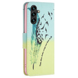 Flip case for Samsung Galaxy A05s, Wallet, Feather, blue