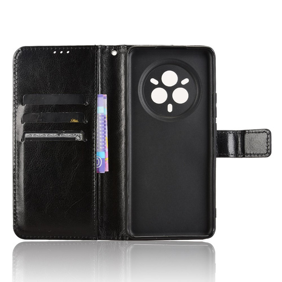 Flip case for Realme 14 Pro+ 5G, Crazy Horse Wallet, black