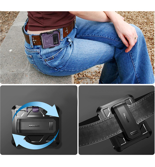 Armored Case for Samsung Galaxy Z Flip 4 5G, Dexnor Clip Holder, purple