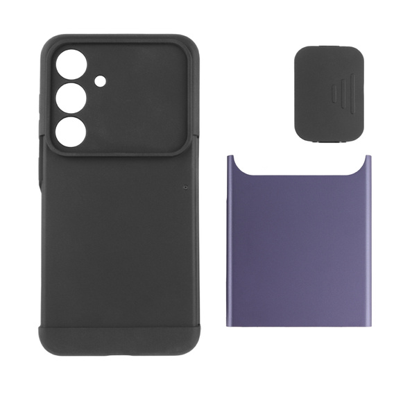 Case for Samsung Galaxy S24, ERBORD CamProtect Slide Camera, purple