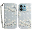 Flip case for Xiaomi Redmi Note 13 Pro 5G, Wallet, Magnolia Flowers grey