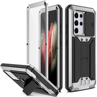 Case for Samsung Galaxy S21 Ultra, R-JUST CamShield Slide, armoured, silver / black