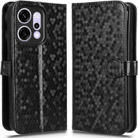 Flap case for Oppo Reno 14, Wallet Rhombus, black