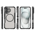 Case for iPhone 16 Plus, Fusion Hybrid Carbon, for MagSafe, black