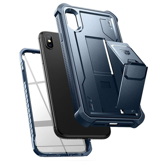 Armored case for iPhone X / XS, Dexnor Full Body, dark blue