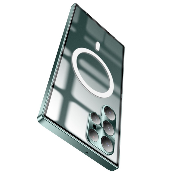 Camera Protection Case for Samsung Galaxy S22 Ultra, CamShield MagSafe, transparent / green