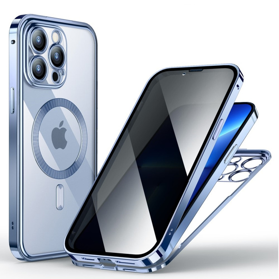Case for iPhone 13 Pro Max, Privacy Dual Glass, for MagSafe, blue