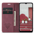 CASEME case for Samsung Galaxy M33 5G, Leather Wallet Case, maroon