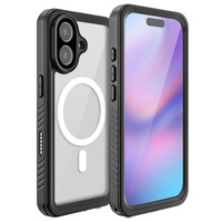 Redpepper case for iPhone 17, IP68 waterproof, for MagSafe, transparent with black sides