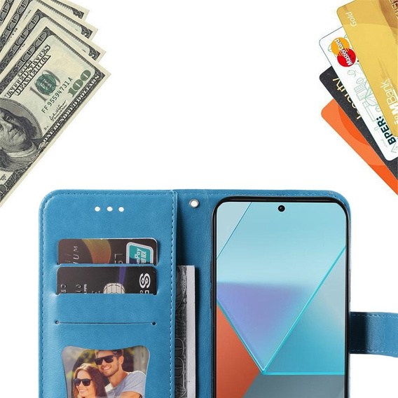 Flip case for Xiaomi Redmi Note 13 Pro 5G, Mandala, blue