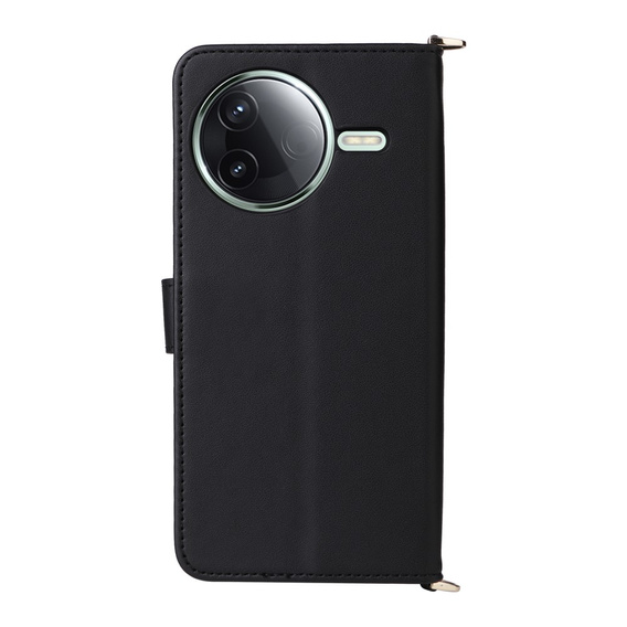 Crossbody Leather Wallet flip case for Xiaomi Poco F7 Pro / F7 Ultra, black