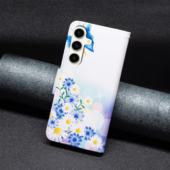 Flip case for Samsung Galaxy S23 FE, Wallet, Butterfly & Flowers white