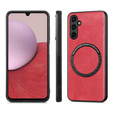 Case for Samsung Galaxy A14 5G, Leather Hybrid MagSafe, red