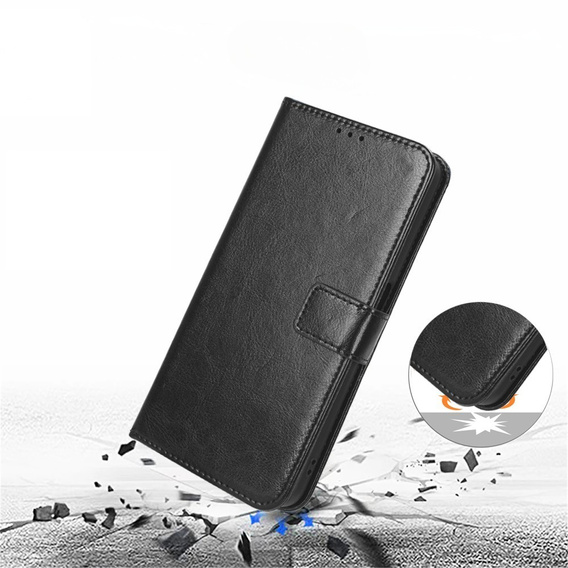 Flip case for Nothing Phone 3 5G, Crazy Horse Wallet, black
