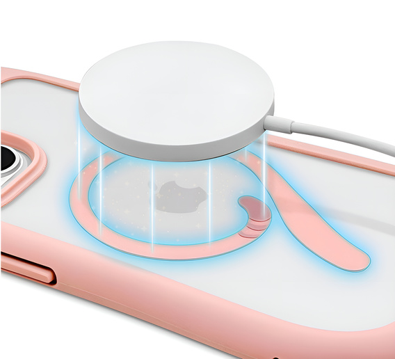 Case for iPhone 13 / iPhone 14, for MagSafe, Cute Cat, pink + Screen Glass