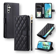 Flip case for Samsung Galaxy A16, Rhombus Crossbody Leather, black