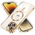 Case for iPhone 14 Pro, Electro MagSafe, gold + Screen Glass