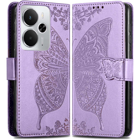 Flip case for Realme 14 5G / Realme 14T 5G, Butterfly, purple
