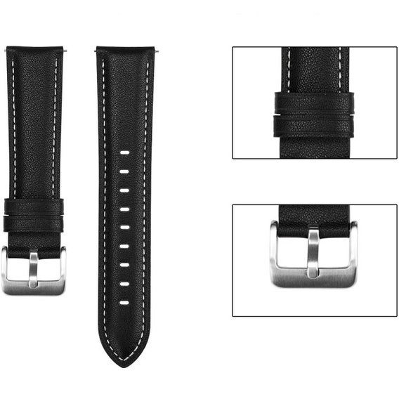 Leather Belt for Samsung Galaxy Watch 42mm - Black
