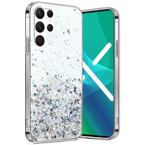 Case for Samsung Galaxy S22 Ultra 5G, Glittery, silver