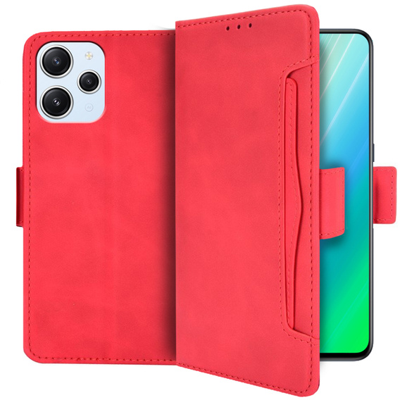 Flip case for Xiaomi Redmi 12, Card Slot, red