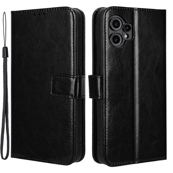 Flip case for CMF Nothing Phone 2 Pro, Crazy Horse Wallet, black