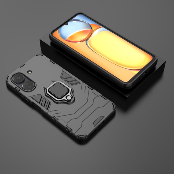 Case for Xiaomi Redmi 13C / Poco C65, Kickstand Ring, black