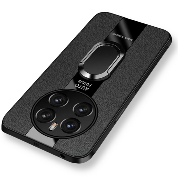 Case for Realme 12 Pro 5G / 12 Pro+ 5G, Leather Kickstand Ring, black