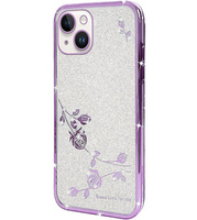 Case for iPhone 14 Plus, Glitter Flower, purple