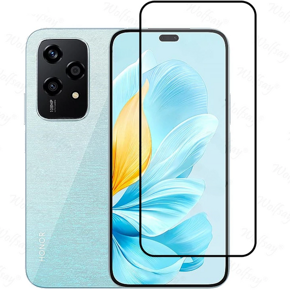 3D Tempered Glass for Honor 200 lite, black frame