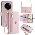 Flip case for Realme 14 Pro+ 5G, Wallet Zipper Pocket, pink