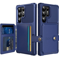 Case for Samsung Galaxy S24 Ultra Card Holder Kickstand, Card Holder Kickstand, blue