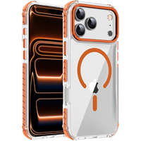 Armoured case for MagSafe clear with orange sides for iPhone 17 Pro Max