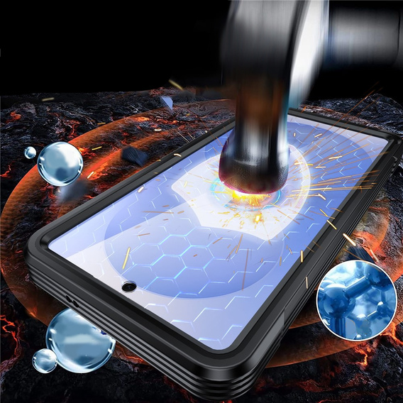 Shockproof case with glass, for MagSafe for Samsung Galaxy S26, black