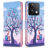 Flip case for Xiaomi Redmi Note 13 5G, Wallet, Owls & Tree blue