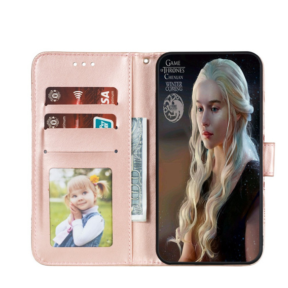 Flip case for Xiaomi Redmi Note 9s/ 9 Pro, Mandala Flower, pink rose gold